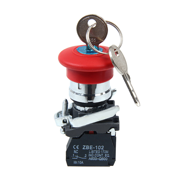 Pulsador de emergencia XB4-BS142 con llave